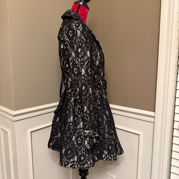 Bebe Black Lace Belted Jacket with Corset Back - Picture 7 of 14